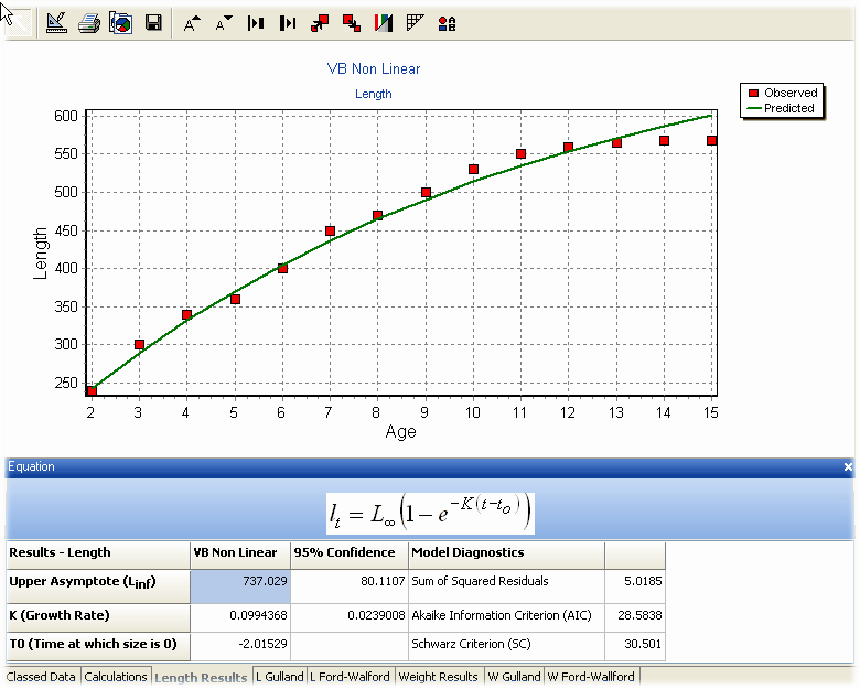 Length results screen 2